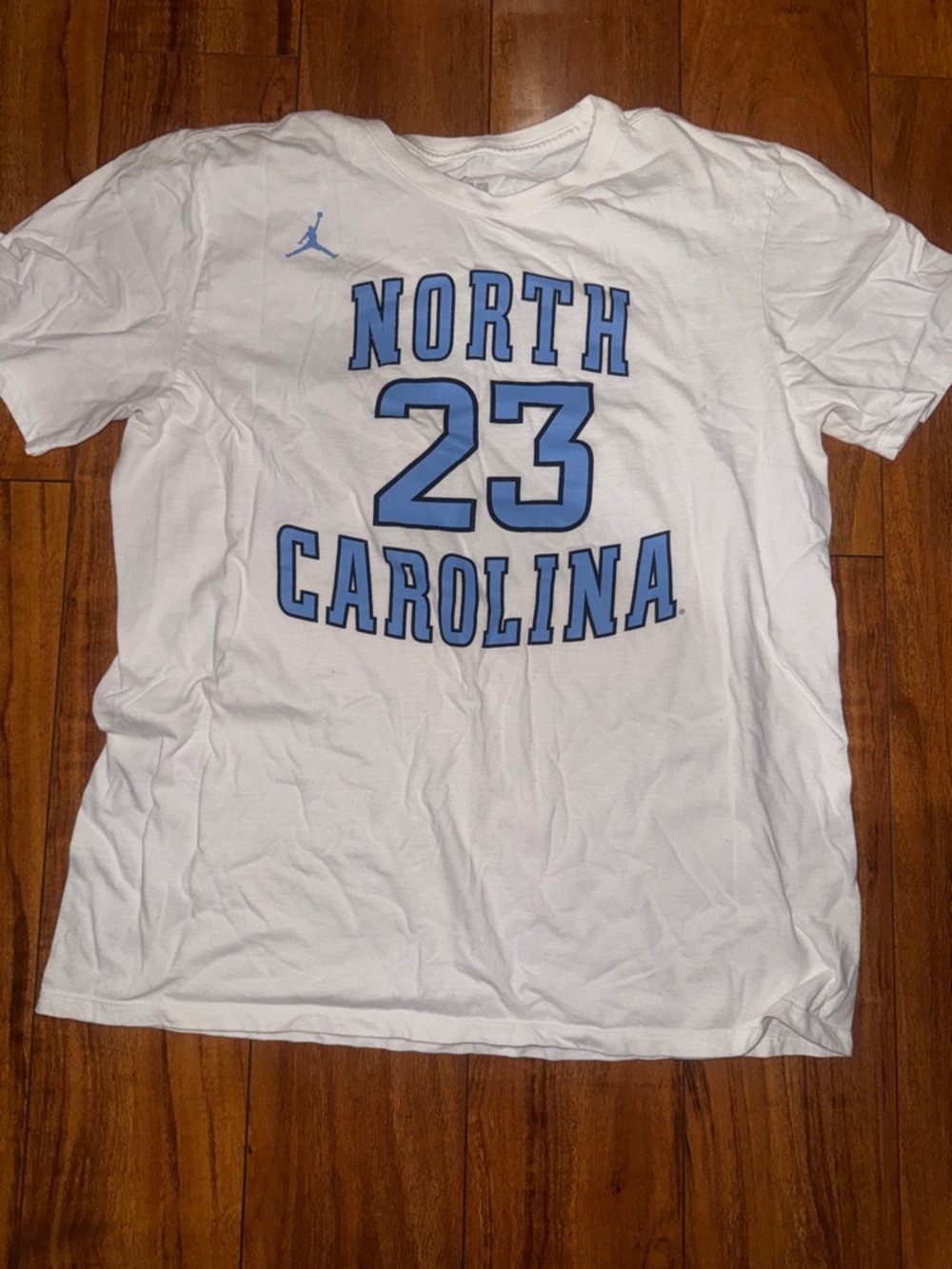 Jordan White Tee with Carolina Blue 'North Carolina 23'
